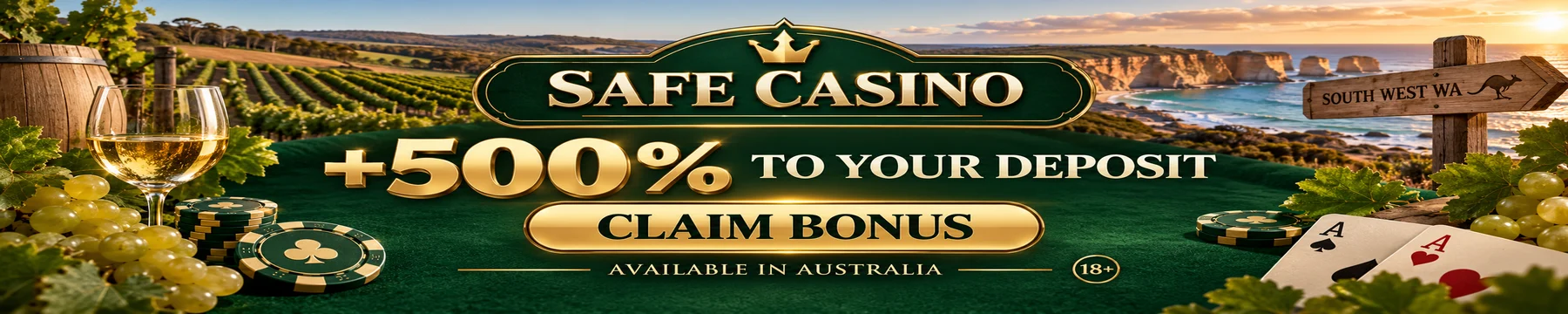 Safe Casino +500% to your deposit promotion for South West WA Pokies Guide